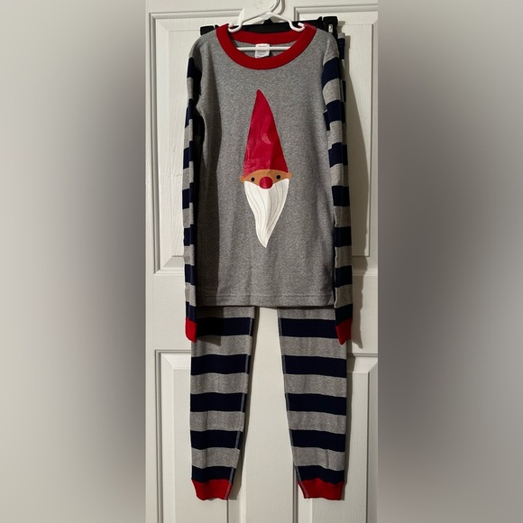 NWT HANNA ANDERSSON 14 160 Org Cotton Long Johns Winter Gnome Striped Pajamas - Picture 1 of 6